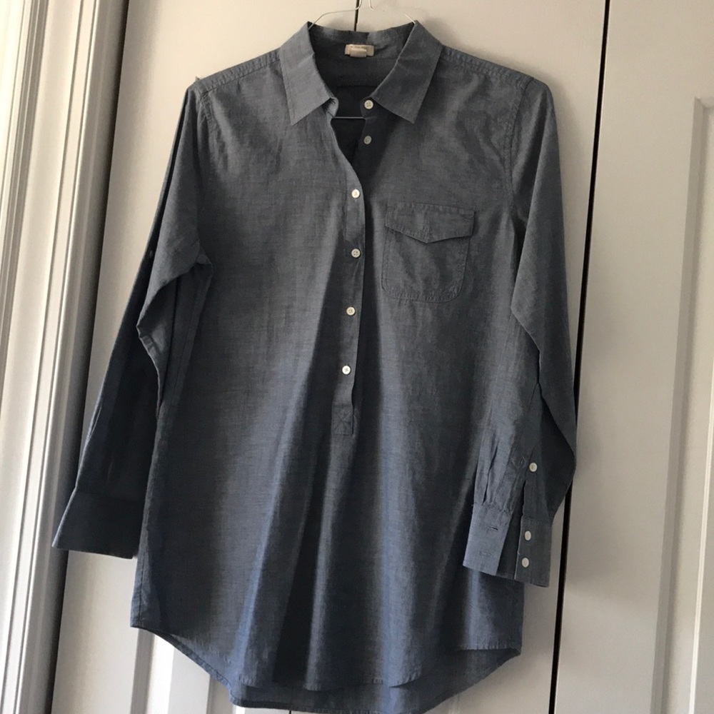 J. Crew chambray convertible shirt tunic medium